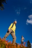 Hikers in autumn, Planai, Schladming, Styria, Austria