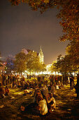 Park near club Gruener Jaeger, party on the grass during Schanzenfest, Schanzen district, Hamburg, Germany