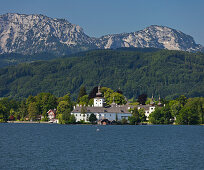 Orth castle, Traunsee, Gmunden, Hoellengebirge, Salzkammergut, Upper Austria, Austria