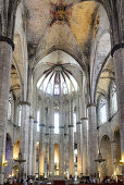 Kirche Santa Maria del Mar, Innenaufnahme, Gotik, La Ribera, Barcelona, Katalonien, Spanien