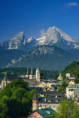 Berchtesgaden mit Watzmann, Berchtesgaden, Berchtesgadener Alpen, Oberbayern, Bayern, Deutschland