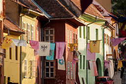 Häuserzeile in der Altstadt, Sighisoara, Transylvanien, Rumänien