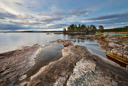 Sunset at lake Onega, The Republic of Karelia, Russia