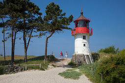 Lighthouse at Gellen, in the south of the island, Hiddensee island, National Park Vorpommersche Boddenlandschaft, Baltic Sea, Mecklenburg Western-Pomerania, Germany