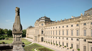 Royal gardens and Residenz, baroque era, Wuerzburg, Franconia, Bavaria, Germany, UNESCO