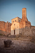 Church with broken minaret in the old town of Ulcinj, Stari Grad, Adriatic coastline, Montenegro, Western Balkan, Europe