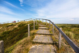 Panoramablick von Aussichtsdüne, Langeoog, Ostfriesische Inseln, Nordsee, Ostfriesland, Niedersachsen, Deutschland, Europa