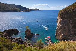 La Grotta Bay, near Paleokastritsa, Corfu island, Ionian islands, Greece