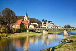 City of Gera above the river Weisse Elster, Gera, Thuringia, Germany