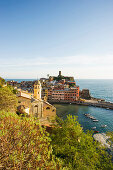View over Vernazza, Cinque Terre, La Spezia, Liguria, Italy