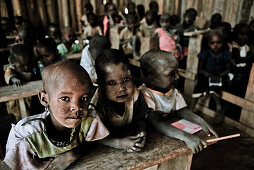 Children in a Massai village school, Kenya, Africa