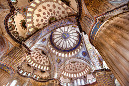 Interior view of the ceiling, Blue Mosque, Sultan Achmed Mosque, Istanbul, Turkey