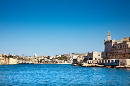 View from Valletta towards the Three Cities, Valletta, Malta