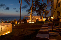Visitors in the Poolside Bar and Terrace at the Galle Face Hotel, Colombo, Sri Lanka