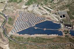 Luftaufnahme Solaranlagen bei El Poris, Teneriffa, Spanien