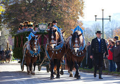 Procession to honour St. Leonard, Benediktbeuern, Bad Toelz, Wolfratshausen, Upper Bavaria, Bavaria, Germany