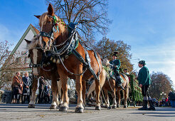 Procession to honour St. Leonard, Benediktbeuern, Bad Toelz, Wolfratshausen, Upper Bavaria, Bavaria, Germany