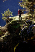 Woman hiking along long-distance footpath Lycian Way, Antalya, Turkey