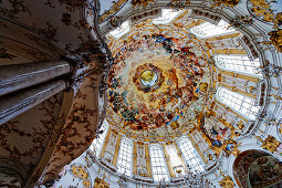 Dome of the abbey church, Ettal, Upper Bavaria, Bavaria, Germany
