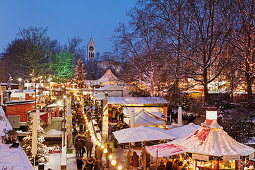 Christmas market, Muenchner Freiheit, Schwabing, Munich, Upper Bavaria, Bavaria, Germany