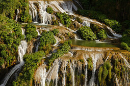 Ausschnitt, Detail, Cascata delle Marmore, Wasserfall, höchster von Menschen geschaffener Wassererfall, Römisch, bei Terni, Tal der Nera, Fluss, Valnerina, Franziskus von Assisi, Via Francigena di San Francesco, Franziskusweg, Provinz Terni, Umbrien, Ital