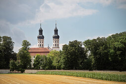 Marchtal Abbey with minster church, Obermarchtal, Baden-Wuerttemberg, Germany