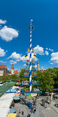 Maibaum, Viktualienmarkt, München, Bayern, Deutschland