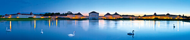 Nymphenburg palace in the evening, Munich, Upper Bavaria, Bavaria, Germany