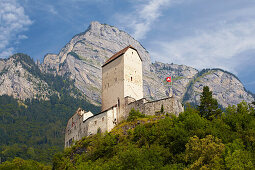 View of Sargans castle, Sargans, Alpenrhein, Rhine, Switzerland, Europe