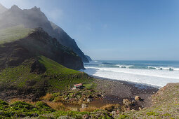 Barranco de Afur, Schlucht bei Afur, Playa de Tamadiste, Strand, Las Montanas de Anaga, Naturschutzgebiet, Parque Rural de Anaga, Atlantik, Teneriffa, Kanarische Inseln, Spanien, Europa