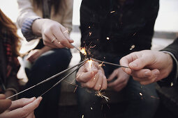 Sparklers close up