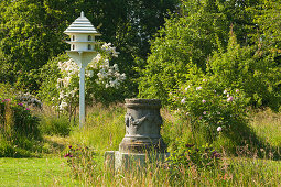 Dove Cote and Greek Altar, Orchard Garden, Sissinghurst Castle Gardens, Kent, Great Britain