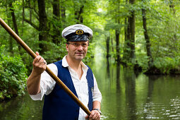 Boat tour in Spreewald, Spree, UNESCO biosphere reserve, Luebbenau, Brandenburg, Germany, Europe