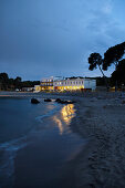 Hostal Spa Empuries at night, Platja del Portitxol, Girona, Costa Brava, Spain