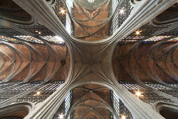 interior view of abbey church Saint Waltrude, Sainte-Waudru, Mons, Hennegau, Wallonie, Belgium, Europe