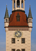 Detail of the old town hall, Altes Rathaus, Marienplatz, Munich, Bavaria, Germany