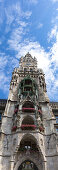 Tower of the New Town Hall, Marienplatz, Munich, Upper Bavaria, Bavaria, Germany
