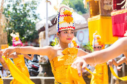 Traditional dancers, Odalan temple festival, Sidemen, Karangasem, Bali, Indonesia