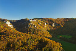 View to Wildenstein castle, Upper Danube Nature Park, Baden- Wuerttemberg, Germany