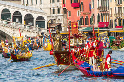 Regata Storica, tradition, historical water pageant, reconstruction, costume, colourful regatta, rowers, Grand Canal, Venice, Italy