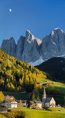 Villnoesstal valley, Santa Maddelena, Geisler Spitzen, Gruppo delle Odle, Alto Adige, South Tyrol, Dolomites, Italy