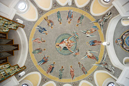 Vaulted ceiling in monastery St Trudpert, Muenstertal, Black Forest, Baden-Wuerttemberg, Germany