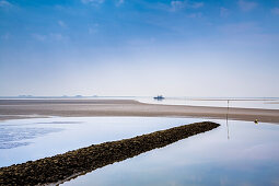 Sandbank, Hallig Langeneß, Nordfriesische Inseln, Nordfriesland, Schleswig-Holstein, Deutschland