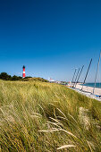 Beach and lighthouse, Hoernum, Sylt Island, North Frisian Islands, Schleswig-Holstein, Germany
