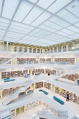 Stadtbibliothek, Architekt Eun Young Yi, Europaviertel, Stuttgart, Baden-Württemberg, Deutschland