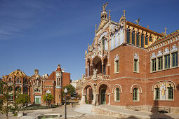 Hospital de la Santa Creu i Sant Pau, former hospital, Modernisme, modernism, Art Nouveau, architect Domenech i Montaner, UNESCO world heritage, Passeig de Gracia, city district Eixample, Barcelona, Catalunya, Catalonia, Spain, Europe