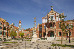 Hospital de la Santa Creu i Sant Pau, former hospital, Modernisme, modernism, Art Nouveau, architect Domenech i Montaner, UNESCO world heritage, Passeig de Gracia, city district Eixample, Barcelona, Catalunya, Catalonia, Spain, Europe