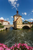 City Hall in Bamberg, 15th century, historic city center, UNESCO world heritage site, Regnitz river, Upper Franconia, Bavaria, Germany, Europe