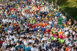 runners waiting for the start, Olympiapark, Munich, Bavaria, Germany