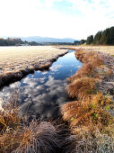 Reflection of clouds on water surface, Hohenschwangau, Bavaria, Germany